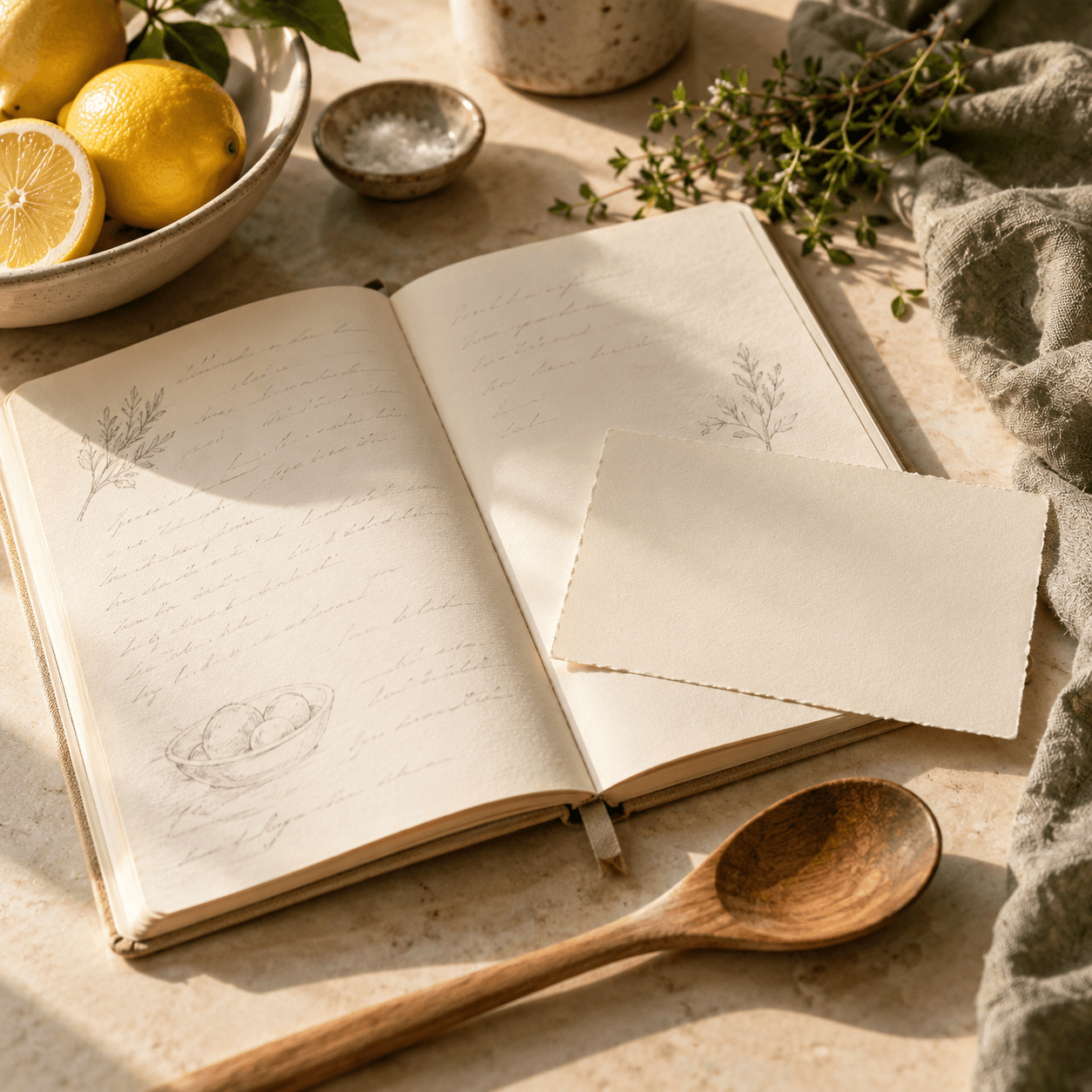 Illustrative kitchen scene